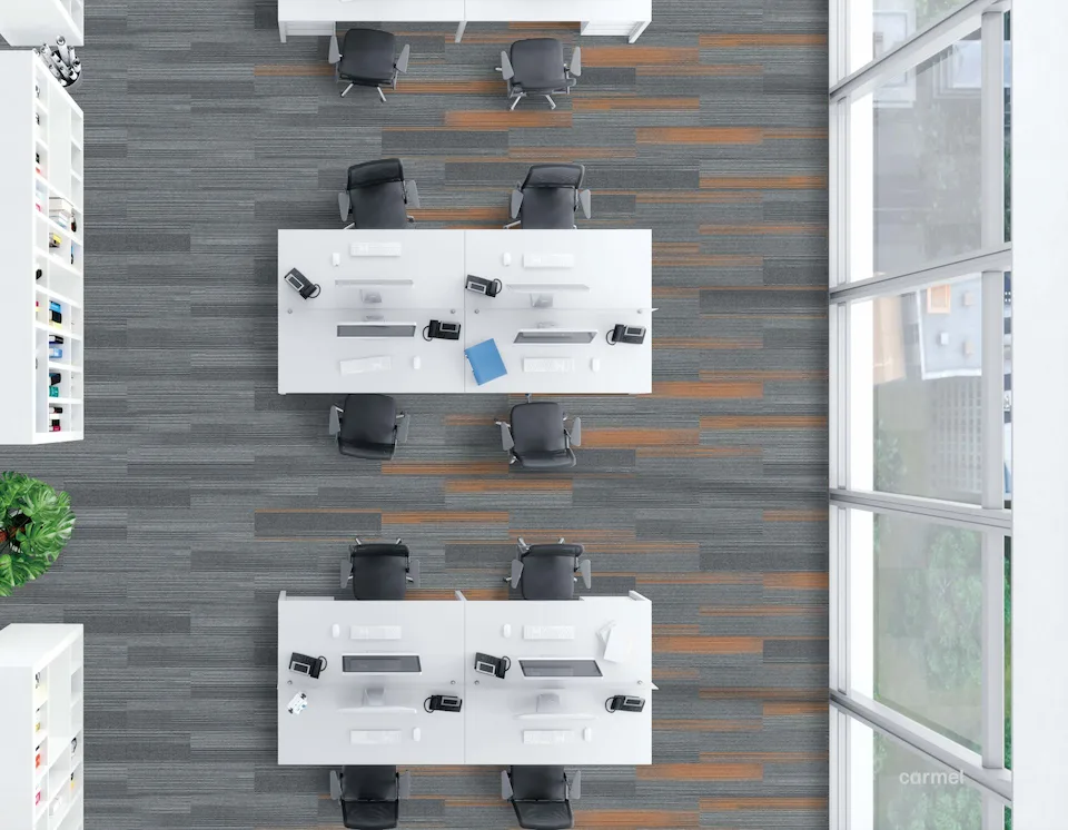 Carpete modular alto trafego em escritorio Carmel amba floors